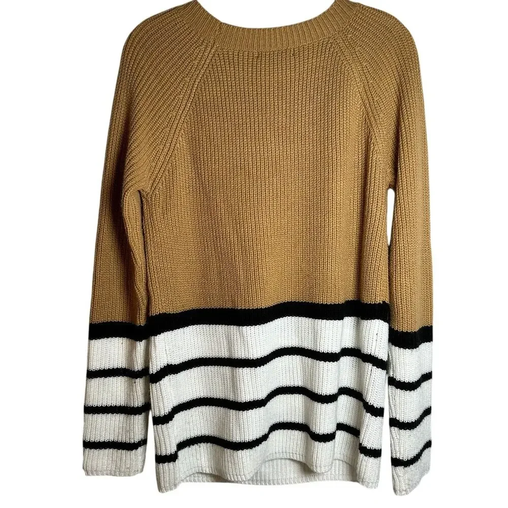 Staccato Striped Brown Pullover Sweater Women's Small